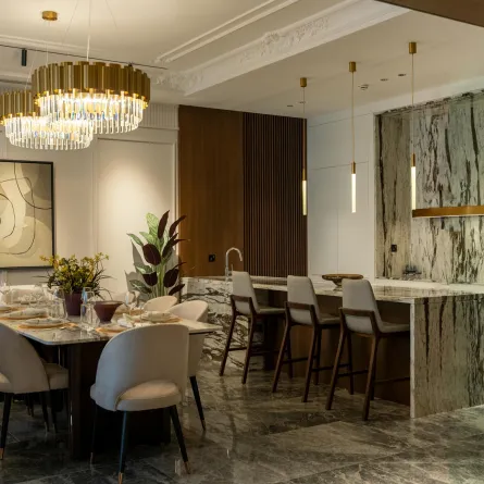 شقة مودرن مميزة بتصميم الإضاءة فيها