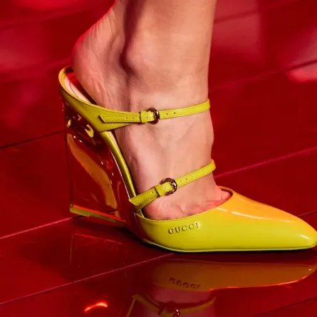 حذاء بكعب شفاف من غوتشي Gucci - الصورة من Launchmetrics/Spotlight ©
