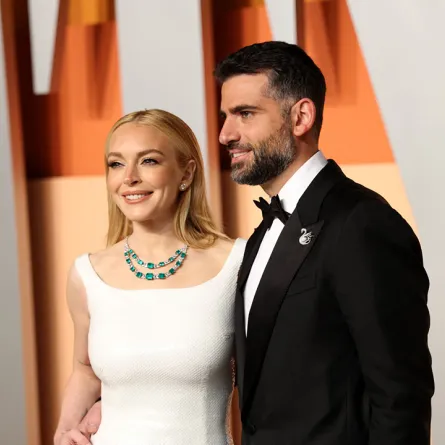 الممثلة الأمريكية ليندسي لوهان وزوجها بدر شماس (US actress Lindsay Lohan and her husband Bader Shammas)- مصدر الصورة: Michael Tran / AFP