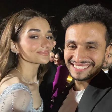 الفنان مصطفى عماد مع الفنانة ملك زاهر - الصورة من حسابه على إنستغرام