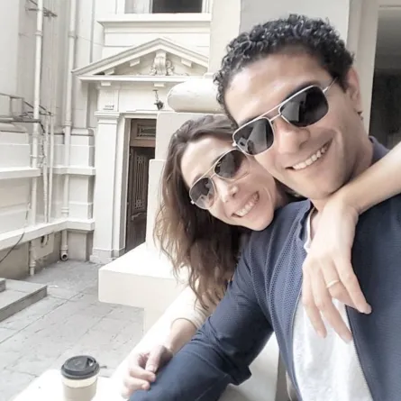 آسر ياسين وزوجته كنزي- الصورة من حسابه على إنستغرام