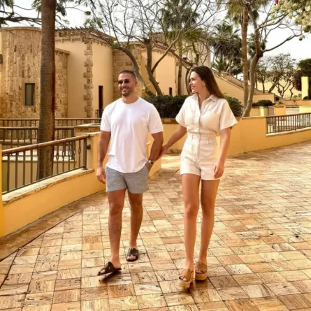 العروس زين قطامي وسيليو صعب (الصورة من صفحة زين قطامي على إنستغرام)