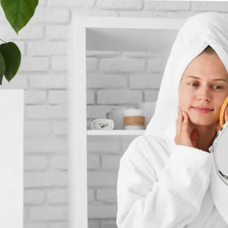 صورة لحامل تهتم ببشرتها