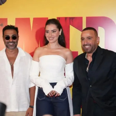 أحمد السقا وأحمد فهمي وجيهان الشماشرجي- الصورة من الشركة المنتجة للفيلم