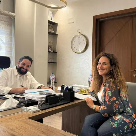 شيري عادل والمنتج كريم أبو ذكري -الصورة من المكتب الصحفي للفنانة شيري عادل