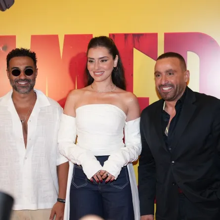 أحمد السقا وأحمد فهمي وجيهان الشماشرجي - الصورة من الشركة المنتجة لفيلم أحمد وأحمد