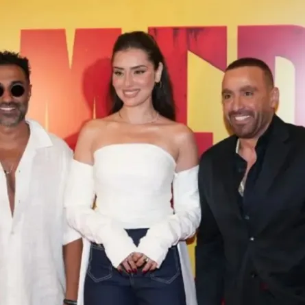 أحمد السقا وأحمد فهمي وجيهان الشماشرجي- الصورة من الشركة المنتجة للفيلم