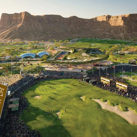 ملعب جولف بمواصفات عالمية في القدية. الصورة من وكالة الأنباء السعودية "واس"