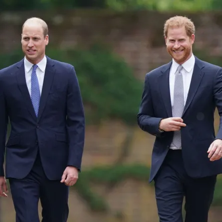 الأمير ويليام والأمير هاري في حديقة سانكن في قصر كنسينغتون، لندن (Prince William and Prince Harry at The Sunken Garden in Kensington Palace, London). مصدر الصورة: Yui Mok / POOL / AFP