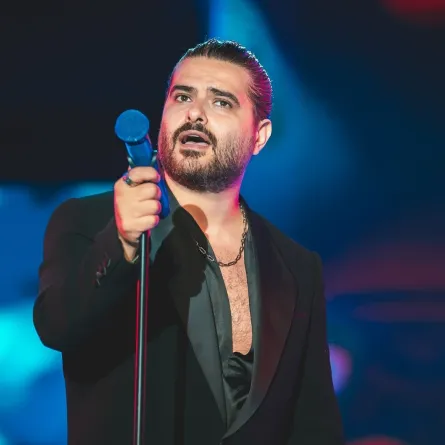 ناصيف زيتون من مهرجان قرطاج -الصورة من المركز الصحفي للمهرجان