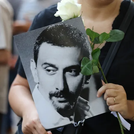 الصورة من تشييغ  الفنان اللبناني زياد الرحباني(مصدر الصورة:(ANWAR AMRO / AFP)