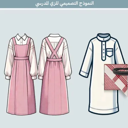 تصميم توضيحي للزي المدرسي للمرحلة الابتدائية - الصورة من الدليل الإرشادي لضوابط الزي المدرسي بالسعودية
