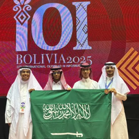 الفائزون في أولمبياد المعلوماتية الدولي. الصورة من الحساب الرسمي لموهبة على منصة x