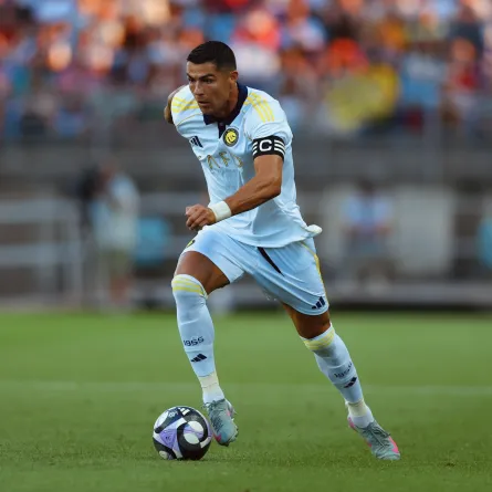 رونالدو من لقاء أمس الخميس أمام ريو أفي في المباراة الودية - الصورة من حساب نادي النصر السعودي على إكس