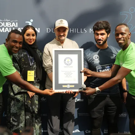 دبي مولاثون يسجل رقمًا قياسيًّا في موسوعة غينيس. الصورة من مكتب دبي الإعلامي