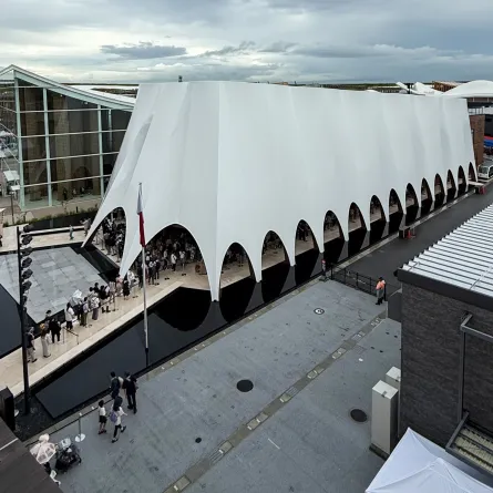 جناح دولة قطر في إكسبو أوساكا. الصورة من وكالة الأنباء القطرية "قنا"