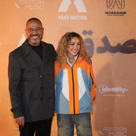 أشرف عبد الباقي وابنته زينة من العرض الخاص لفيلم مين يصدق - الصورة من الشركة المنتجة