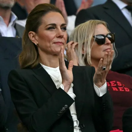 كيت ميدلتون في مباراة كأس العالم للرغبي للسيدات  ( Kate Middleton at the Women's Rugby World Cup  ). مصدر الصورة: Glyn KIRK / AFP