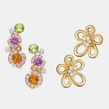 أقراط ذهب ألماسية