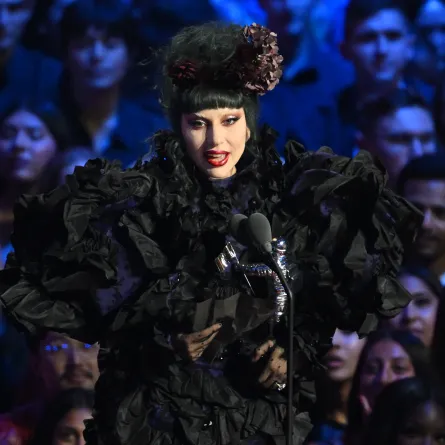 ليدي غاغا Lady Gaga من حفل توزيع جوائز MTV VMAs عام 2025. مصدر الصورة: Roy Rochlin/Getty Images for MTV/AFP