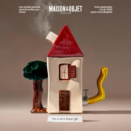 الملصق الرسمي الخاص بنسخة سبتمبر 2025 من معرض ميزون اي أوبجيه