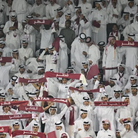 مشجعو المنتخب القطري خلال مباراة الإمارات ضمن المنافسات المؤهلة لمونديال 2026- الصورة من حساب الاتحاد القطري على منصة إكس 
