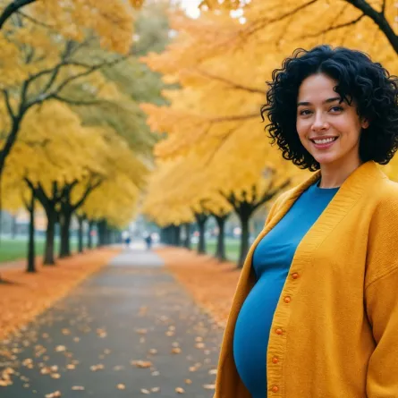 صورة لحامل في فصل الخريف