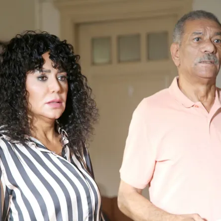 سيد رجب ورانيا يوسف من كواليس مسلسل "لينك"- الصورة من الشركة المنتجة