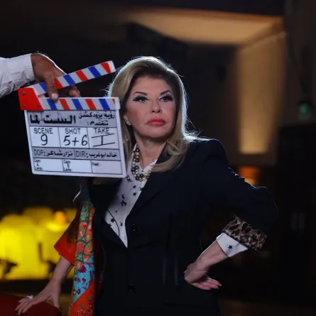 هالة سرحان تصور فيلم الست لما - الصورة من الشركة المنتجة