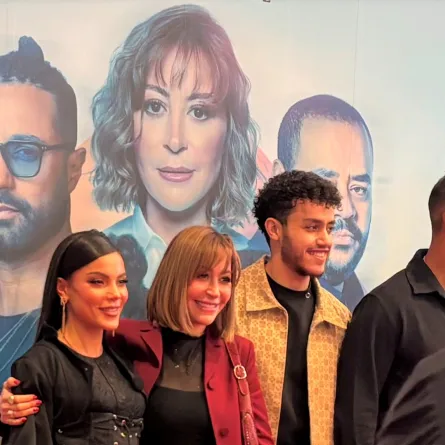 منة شلبي مع فريق فيلم "هيبتا: المناظرة الأخيرة"- الصورة خاصة  بسيدتي من تصوير زكية البلوشي