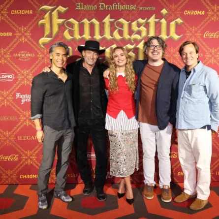 أبطال فيلم "Primate" في حفل World Premiere at Fantastic Fest 2025 - تكساس - مصدر الصورة Getty Images for Paramount Pictures/AFP (Photo by Rick Kern / GETTY IMAGES NORTH AMERICA / Getty Images via AFP