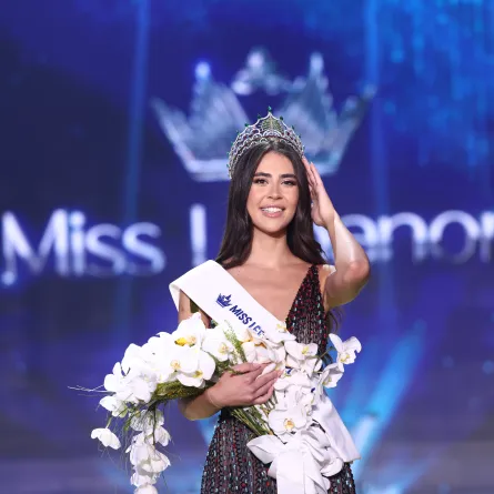 بيرلا حرب ملكة جمال لبنان 2025- الصورة من المكتب الاعلامي لحفل انتخاب ملكة جمال لبنان