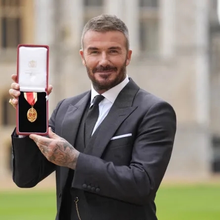 ديفيد بيكهام في قلعة وندسور (David Beckham at Windsor Castle). مصدر الصورة: Andrew Matthews / POOL / AFP