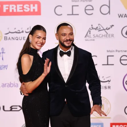 هنادي مهنا وأحمد خالد صالح بحفل افتتاح مهرجان القاهرة السينمائي- صورة خاصة لسيدتي تصوير يحيى أحمد