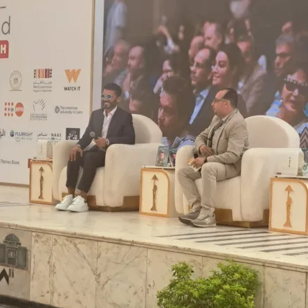 خالد النبوي من الجلسة الحوارية بمهرجان القاهرة السينمائي الدولي- الصورة خاصة بسيدتي من تصوير سيد أحمد