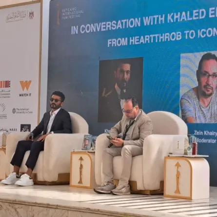 خالد النبوي من الجلسة الحوارية بمهرجان القاهرة السينمائي الدولي- الصورة خاصة بسيدتي من تصوير سيد أحمد