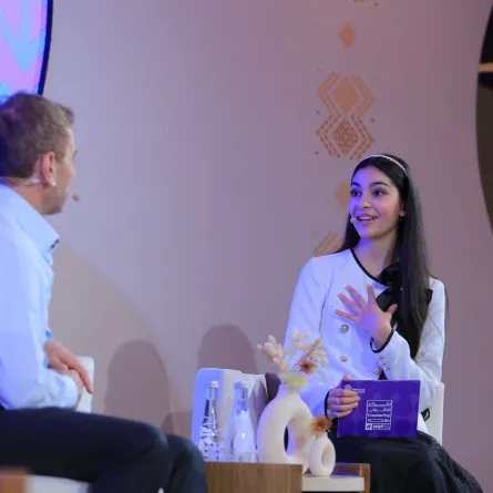 ليندا الفيصل من جلسة مؤسس تطبيق Shazam، كريس بارتون في منتدى مسك العالمي 