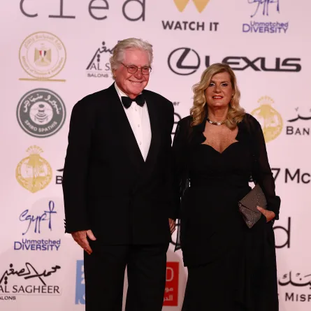 حسين فهمي وزوجته- الصورة خاصة بـ سيدتي- تصوير- يحيى أحمد