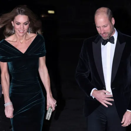 الأمير ويليام وكاثرين (كيت ميدلتون) في قاعة ألبرت الملكية بلندن (Prince William and Catherine at the Royal Albert Hall in London). مصدر الصورة: JONATHAN BUCKMASTER / POOL / AFP