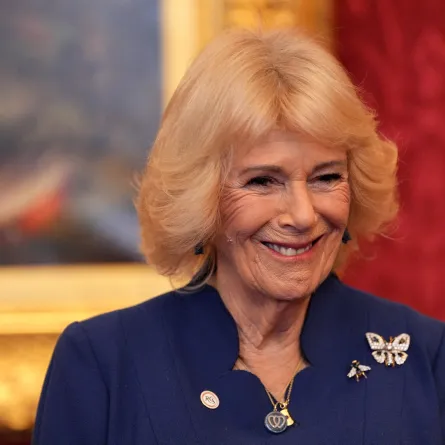 الملكة كاميلا في قصر سانت جيمس بلندن ( Queen Camilla at St. James's Palace in London ). مصدر الصورة: Yui Mok / POOL / AFP