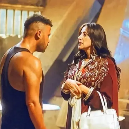 محمد إمام وحنان مطاوع من كواليس مسلسل الكينج - الصورة من حساب محمد إمام على إنستغرام