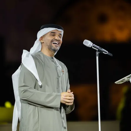 حسين الجسمي- الصورة من المركز الإعلامي لمدرج خورفكان