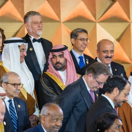 وزير الثقافة السعودي يشارك مع وفود عدد من دول العالم في افتتاح المتحف المصري الكبير. الصورة من حساب وزير الثقافة على منصة x