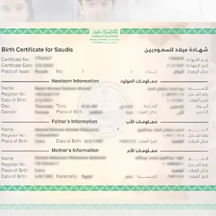 شهادة الميلاد الرقمية للأسر الحاضنة - الصورة من الحساب الرسمي للأحوال المدنية على إكس