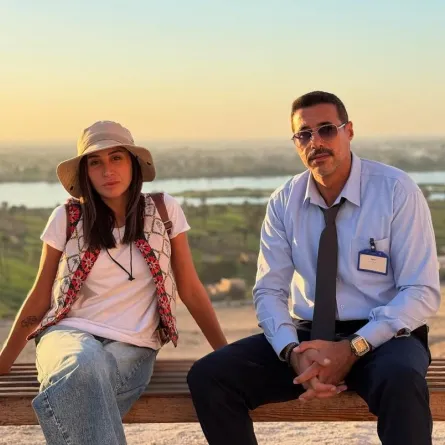 أحمد صلاح السعدني ودينا الشربيني في كواليس لاترد ولا تستبدل - الصورة من صفحته على انستغرام