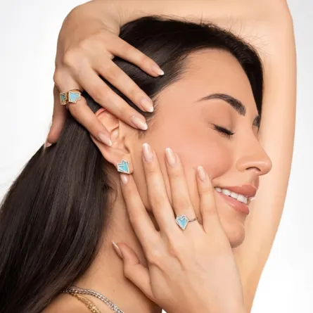 مجوهرات بحجر التركواز من علامة شارمالينا Charmaleena- الصورة من العلامة