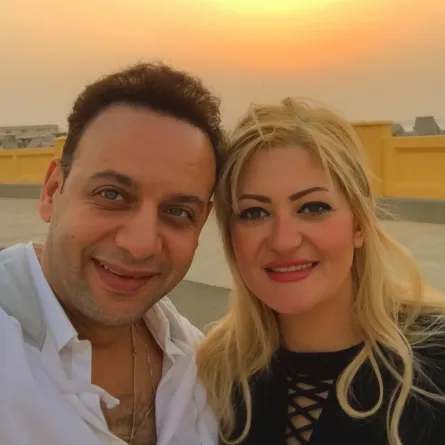 مصطفى قمر وزوجته غادة رزق - الصورة من حساب مصطفى قمر على انستغرام