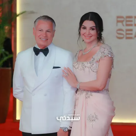 أروى جودة وزوجها من مهرجان البحر الأحمر السينمائي- الصورة خاصة بـ«سيدتي» تصوير عدنان مهدلي