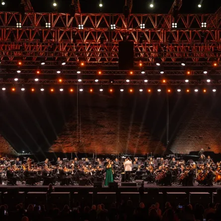 فايا يونان في حفل صدى الأهرامات -تصوير يحيى أحمد