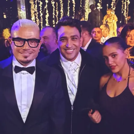 عمرو دياب وابنته جنا مع تامر حسين -الصورة من حساب تامر حسين على إنستغرام